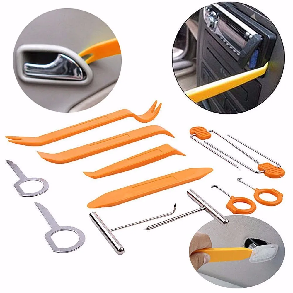 12pcs Car Stereo Installation Kits Car Radio Removal Tool Car Radio Panel Door Clip Panel Trim Dash Audio Removal Herramentas