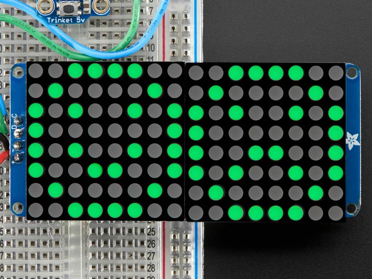 16x8 1.2\" LED Matrix   Backpack - Ultra Bright Round Green LEDs"