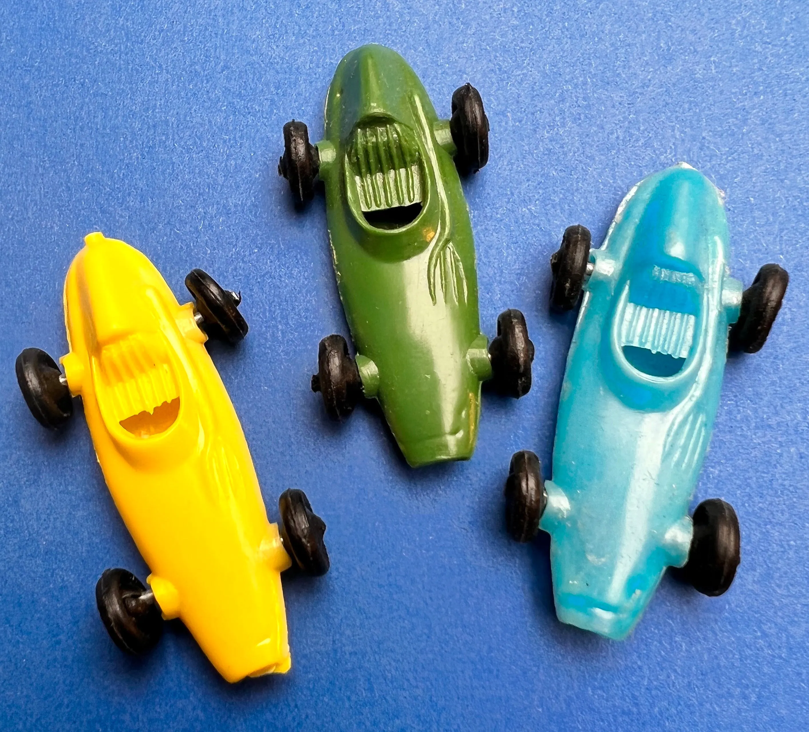 3 Vintage 1960s Racing Cars 5cm Old Shop Stock Made in Hong Kong