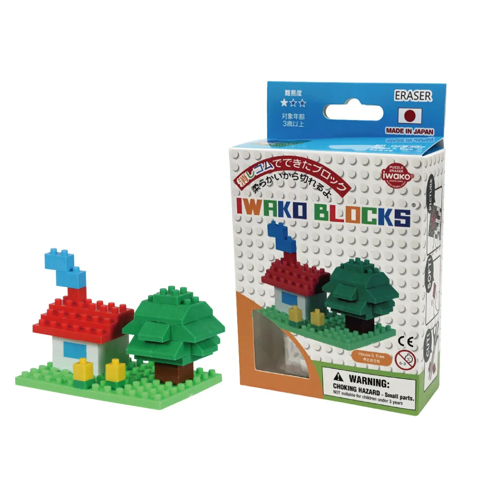 38476 Iwako BLOCKS Tree House Eraser-1