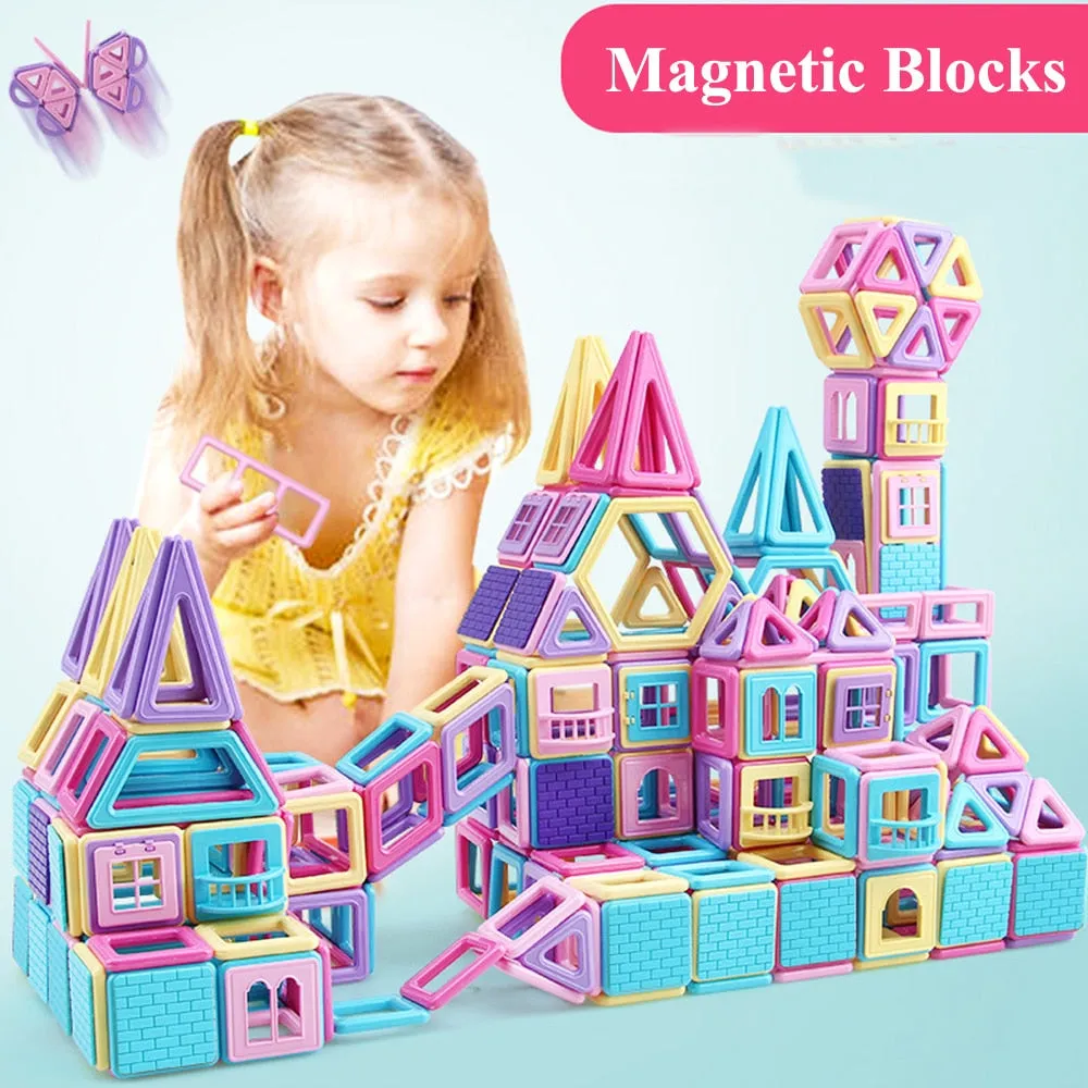 62-258pcs Mini Magnetic Designer Construction Set Model &amp; Building Toys For Children Magnet Blocks Kids Educational Gifts