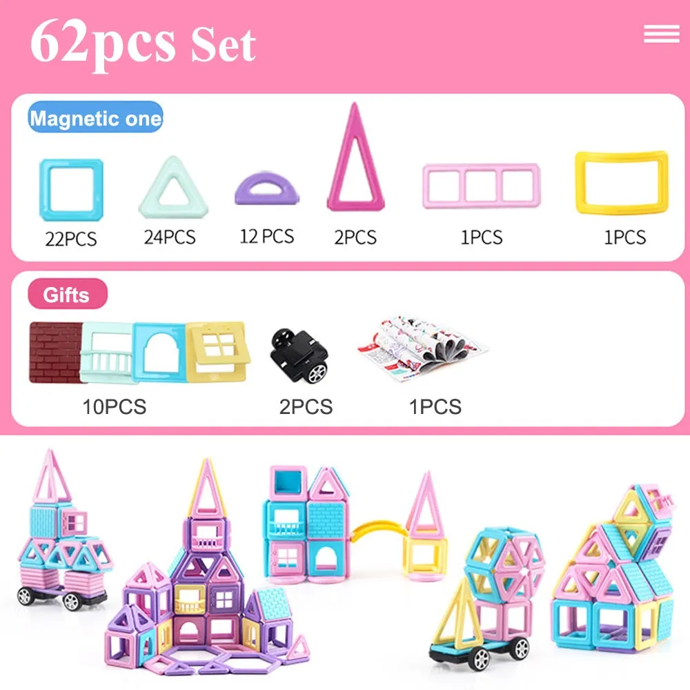 62-258pcs Mini Magnetic Designer Construction Set Model &amp; Building Toys For Children Magnet Blocks Kids Educational Gifts