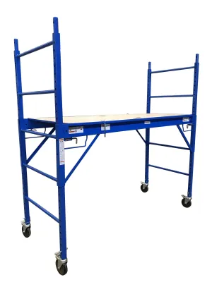 Adjustable 1.8m Mobile Scaffold Ladder - 450KG Capacity