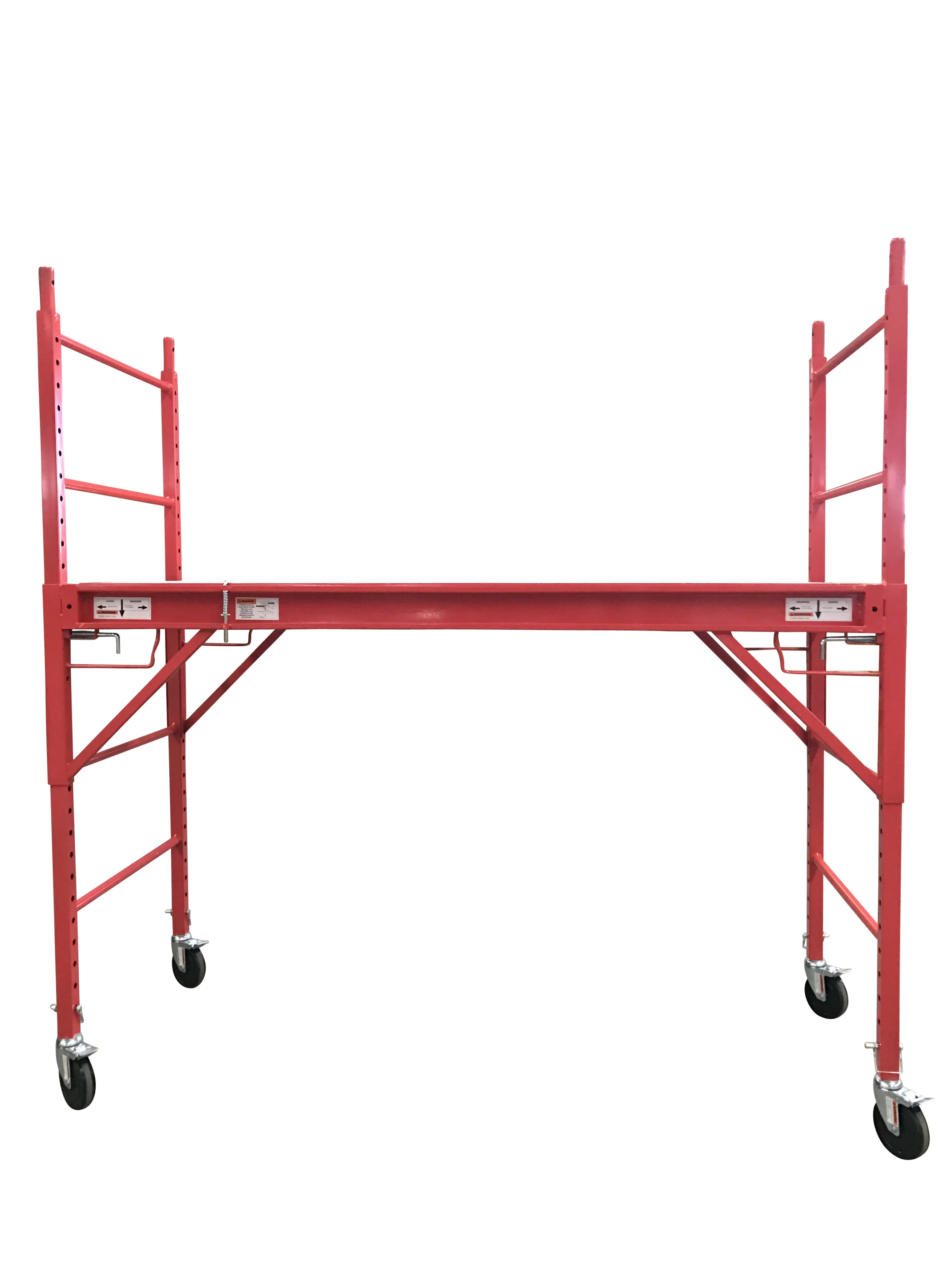 Adjustable Mobile Scaffold Ladder, 450KG, Steel, Red