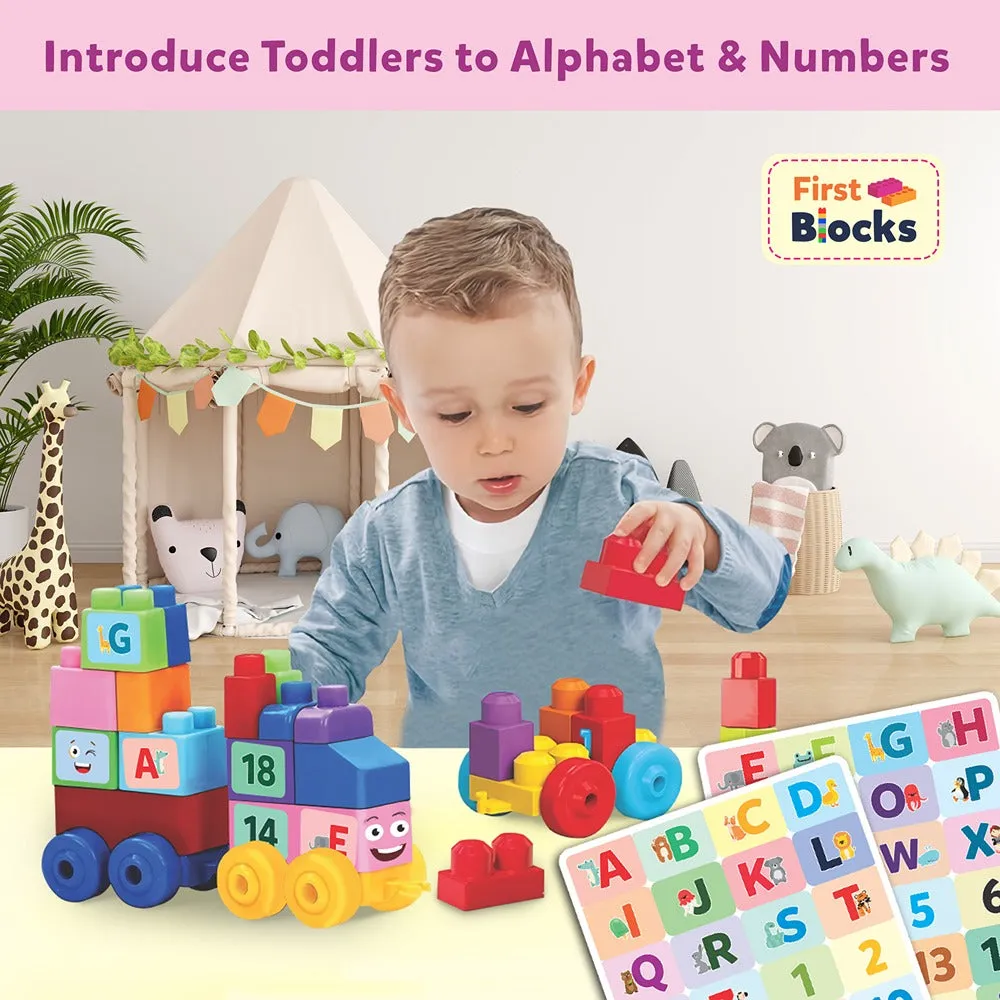 Alphabet & Number Learning Train Blocks Set