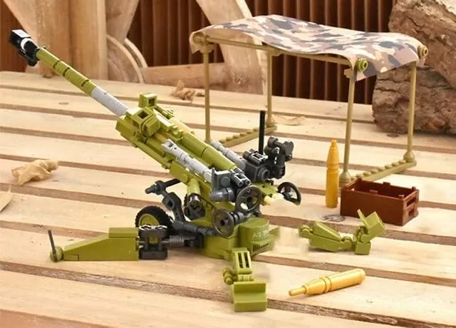 American 155mm Howitzer Building Blocks Weapon Set | General Jim's Toys and Bricks