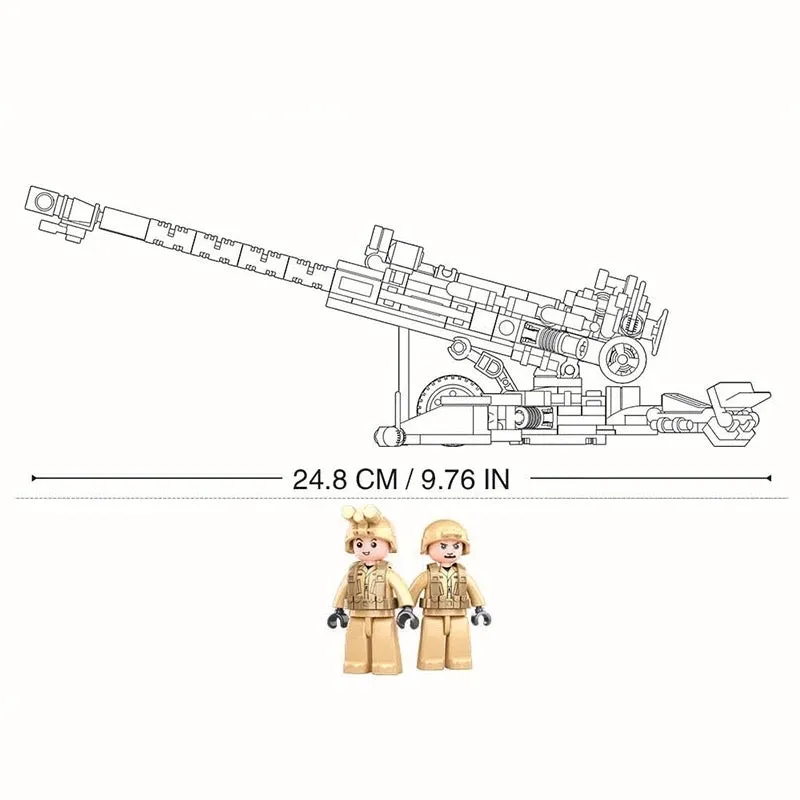 American 155mm Howitzer Building Blocks Weapon Set | General Jim's Toys and Bricks