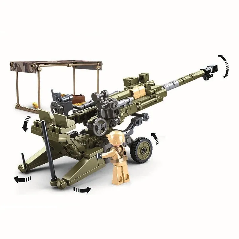 American 155mm Howitzer Building Blocks Weapon Set | General Jim's Toys and Bricks