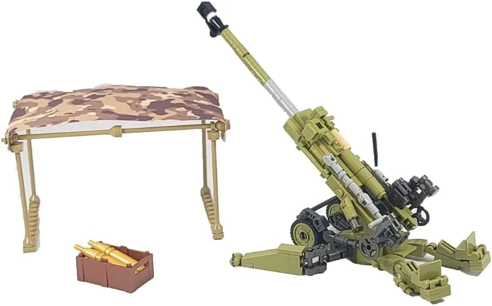 American 155mm Howitzer Building Blocks Weapon Set | General Jim's Toys and Bricks