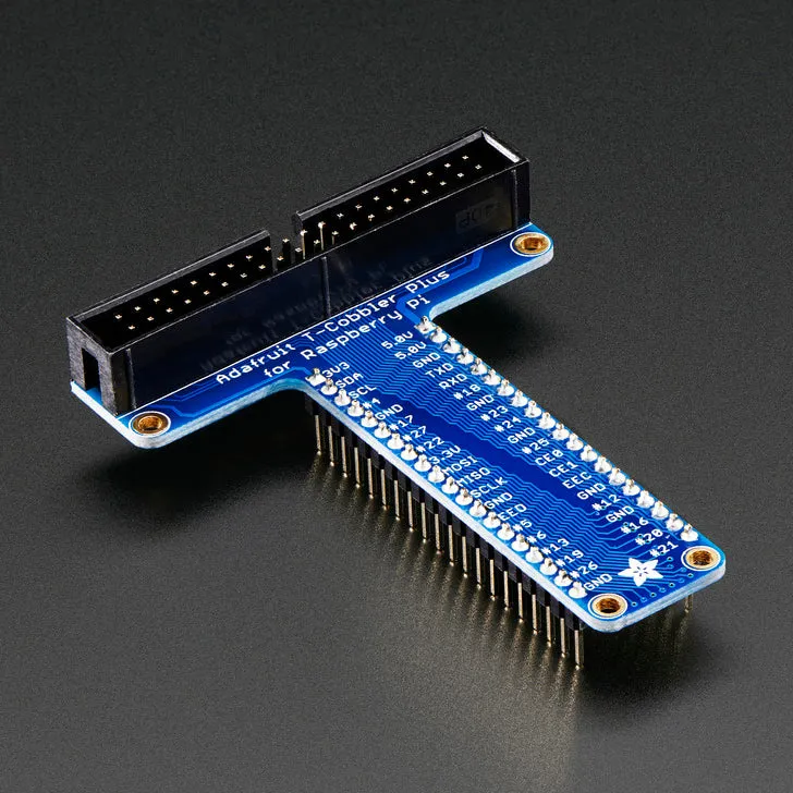 Assembled Pi T-Cobbler Plus - GPIO Breakout - Pi A , B , Pi 2/3/4, Zero