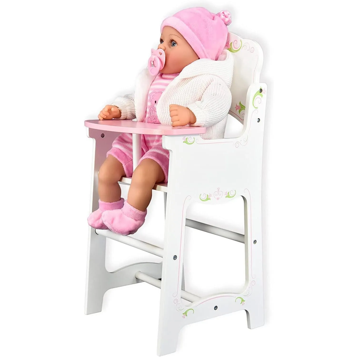 Baby Dolls Wooden High Chair and Cradle Furniture