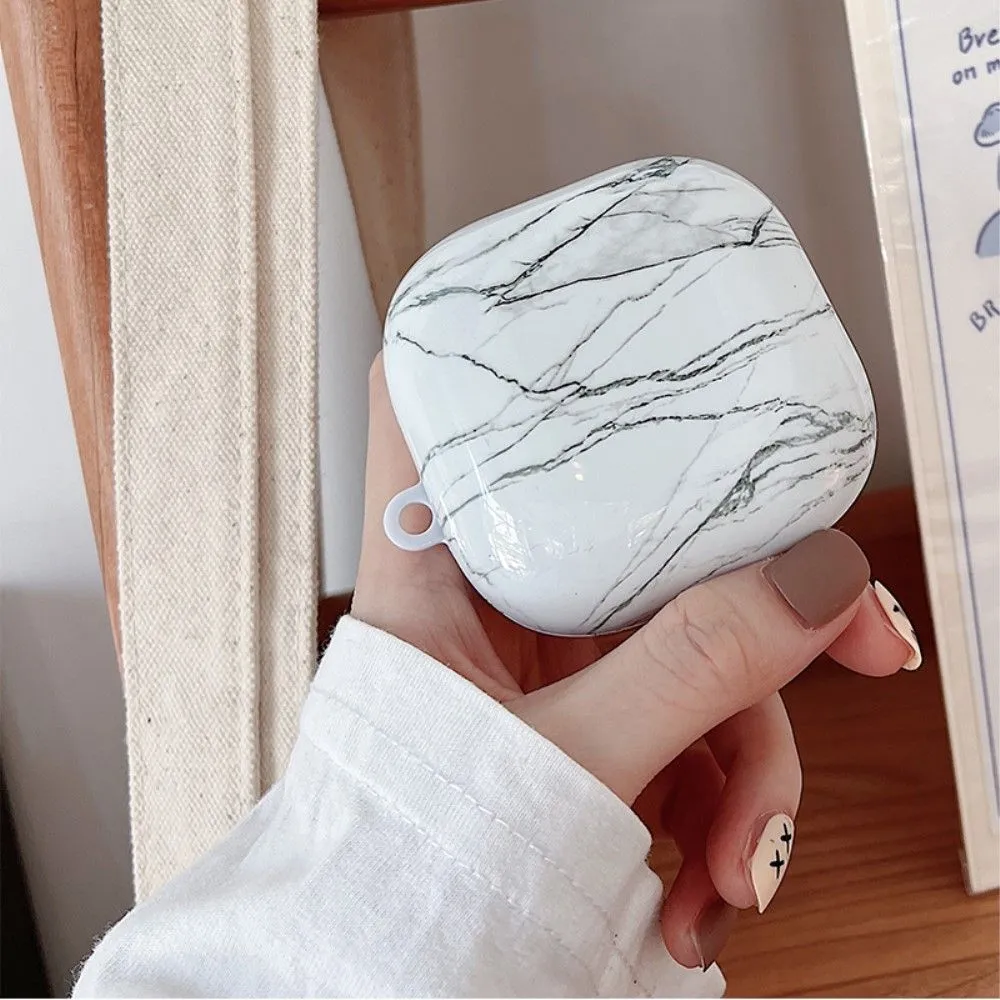 Beats Fit Pro marble themed ccase - White