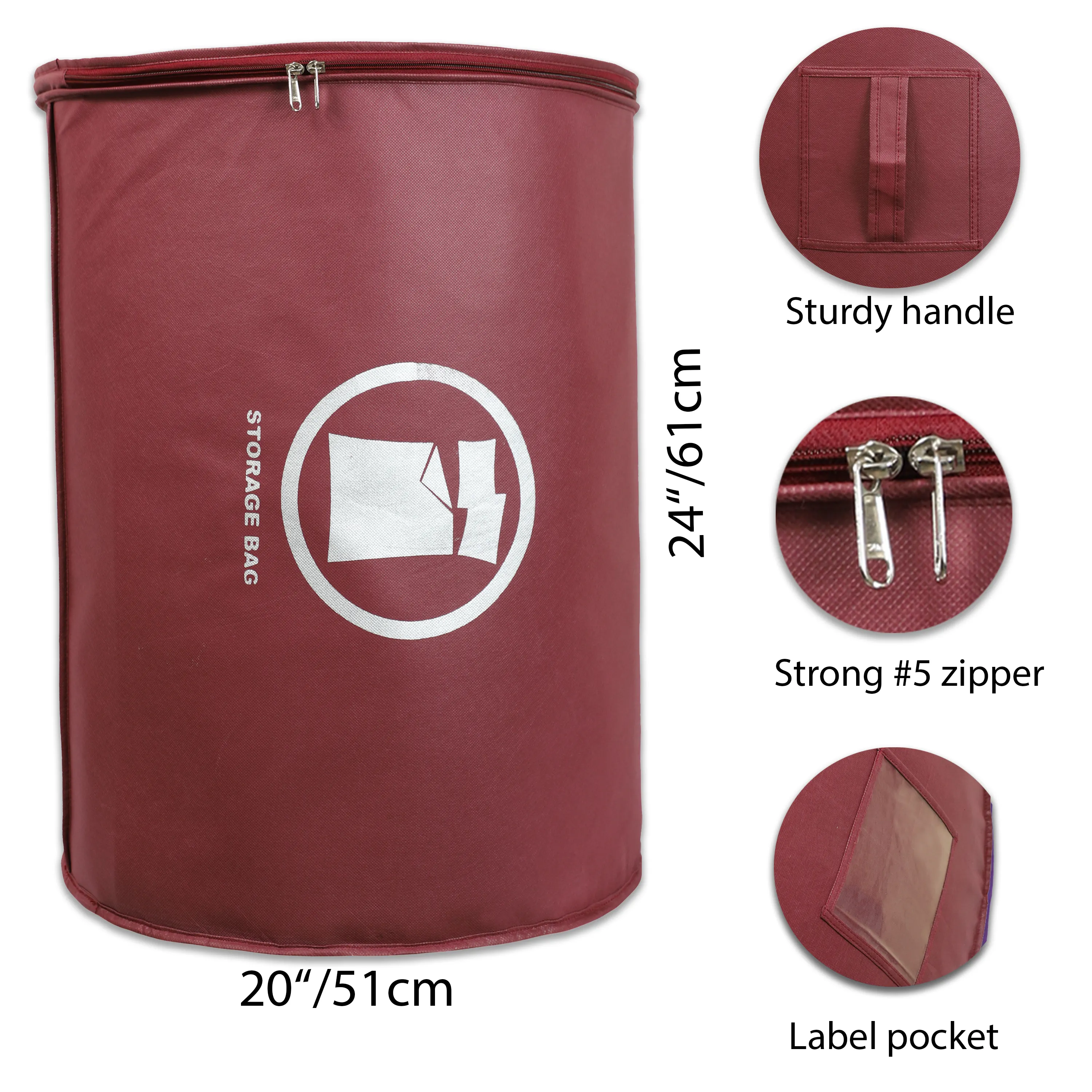 Bedding Storage Bags 24" - Maroon