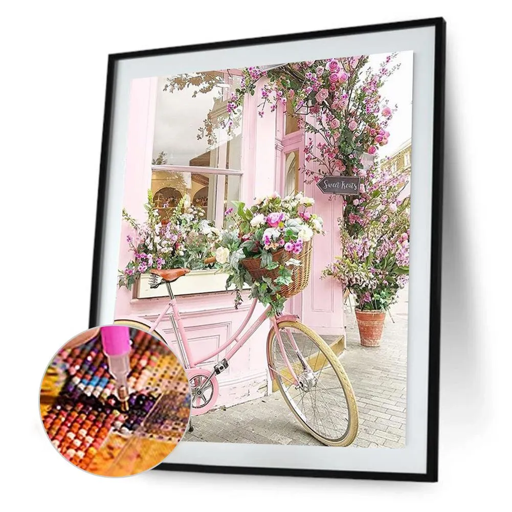 Bicycle - 5D DIY Round Drill Diamond Painting (Canvas 40x50cm/15.71x19.69in )