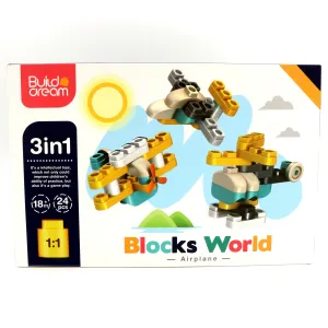 Blocks World Airplane 3-In-1 Building Set