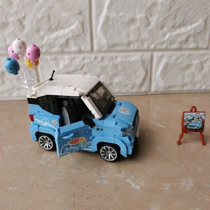 Blue Mini Car | LOZ Mini Block Building Bricks Set Vehicle Model for Ages 8 