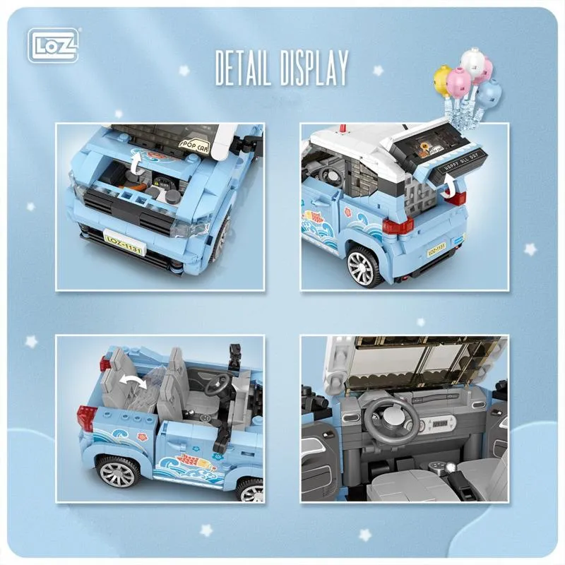 Blue Mini Car | LOZ Mini Block Building Bricks Set Vehicle Model for Ages 8 