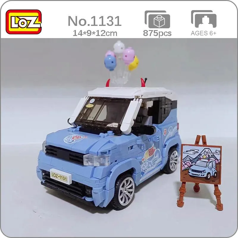 Blue Mini Car | LOZ Mini Block Building Bricks Set Vehicle Model for Ages 8 