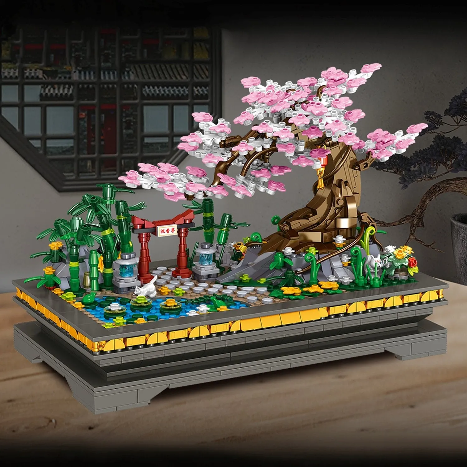 Bonsai Cherry Blossom Sakura Shrine A Nano Building Set