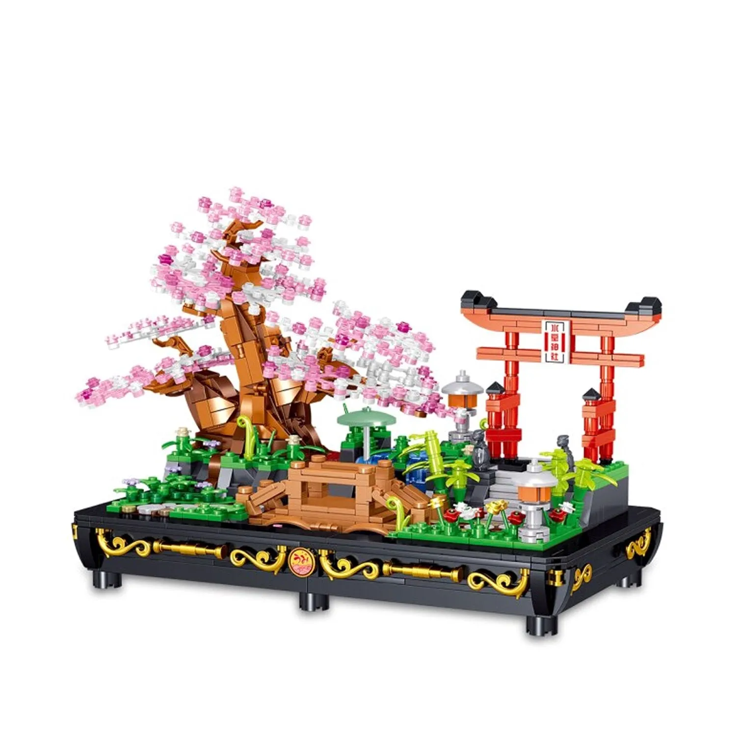 Bonsai Cherry Blossom Sakura Shrine A Nano Building Set