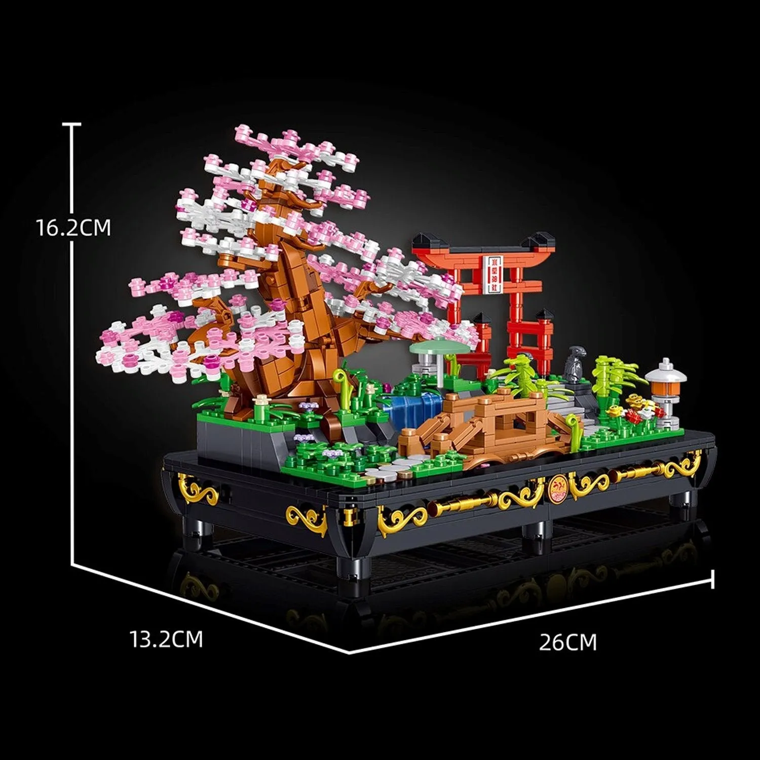 Bonsai Cherry Blossom Sakura Shrine A Nano Building Set