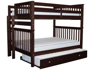 Bunk Beds Full over Full End Ladder Cappuccino   Trundle