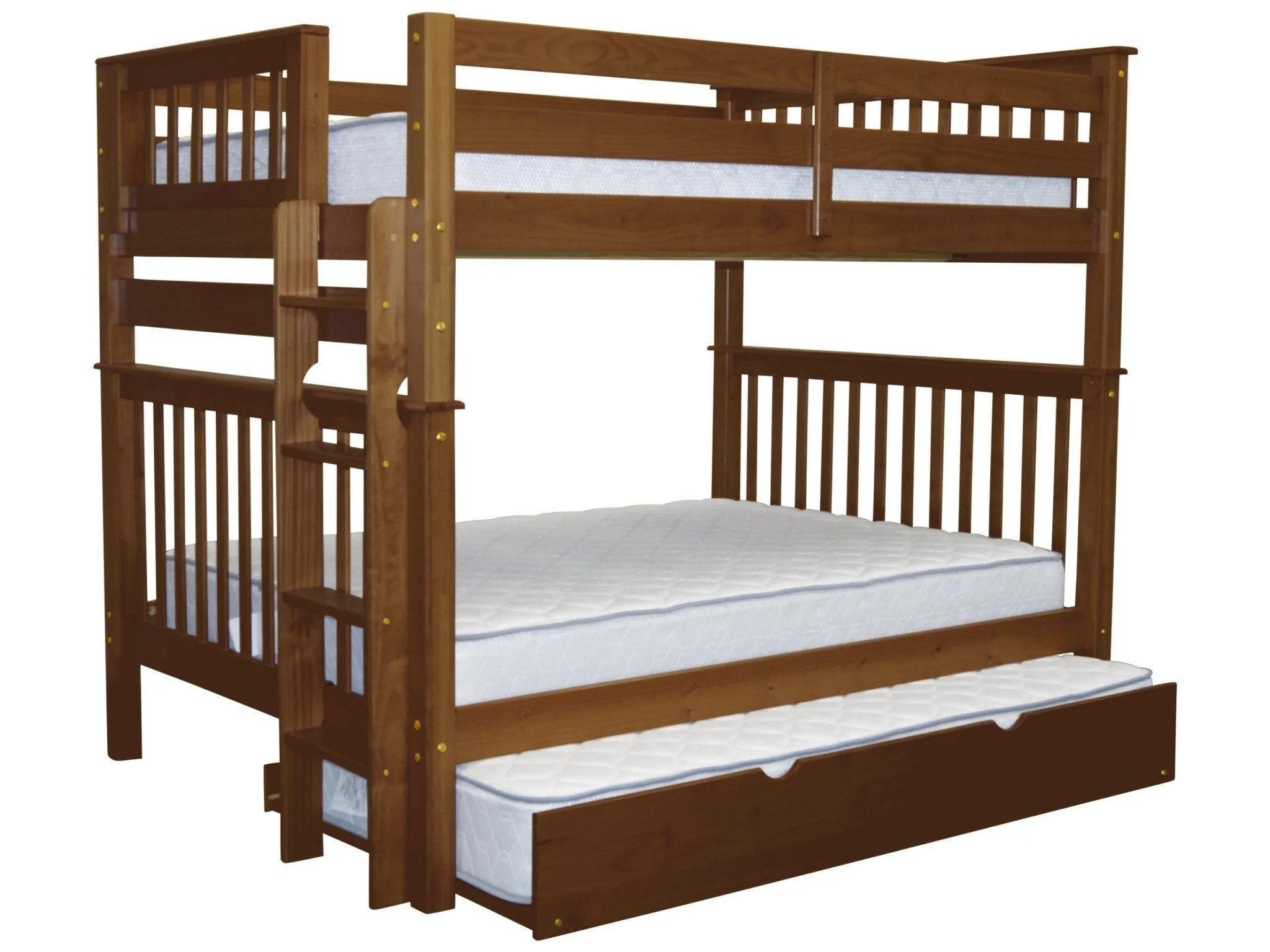 Bunk Beds Full over Full End Ladder Expresso   Trundle