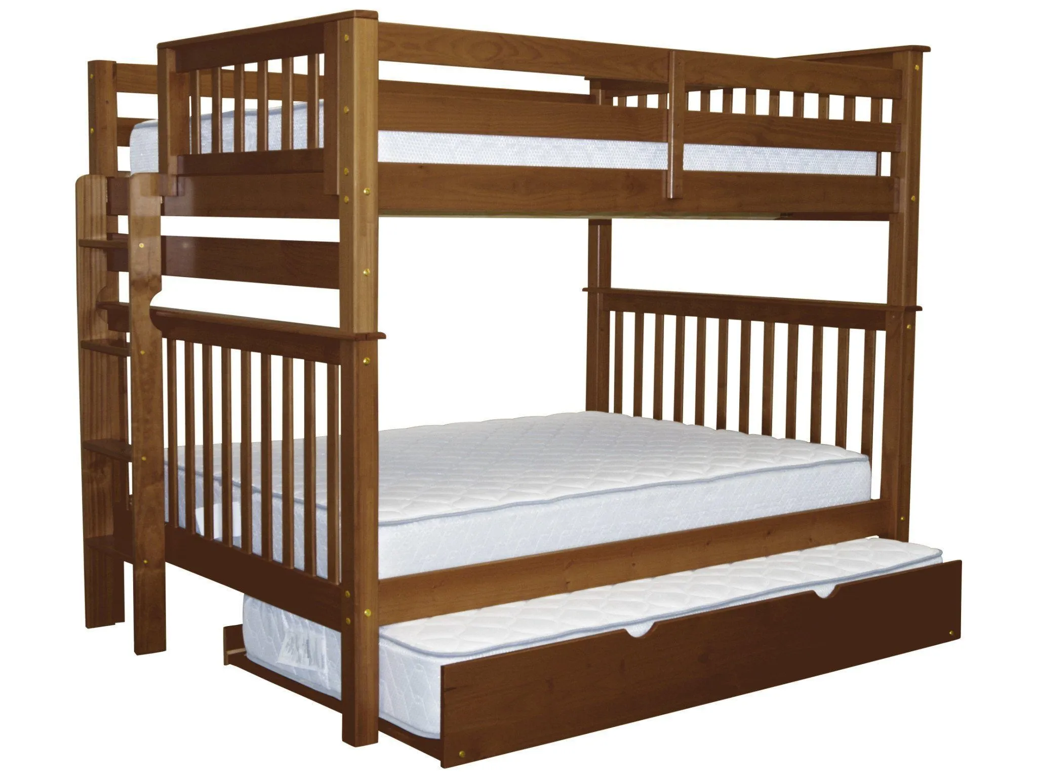 Bunk Beds Full over Full End Ladder Expresso   Trundle