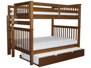 Bunk Beds Full over Full End Ladder Expresso   Trundle