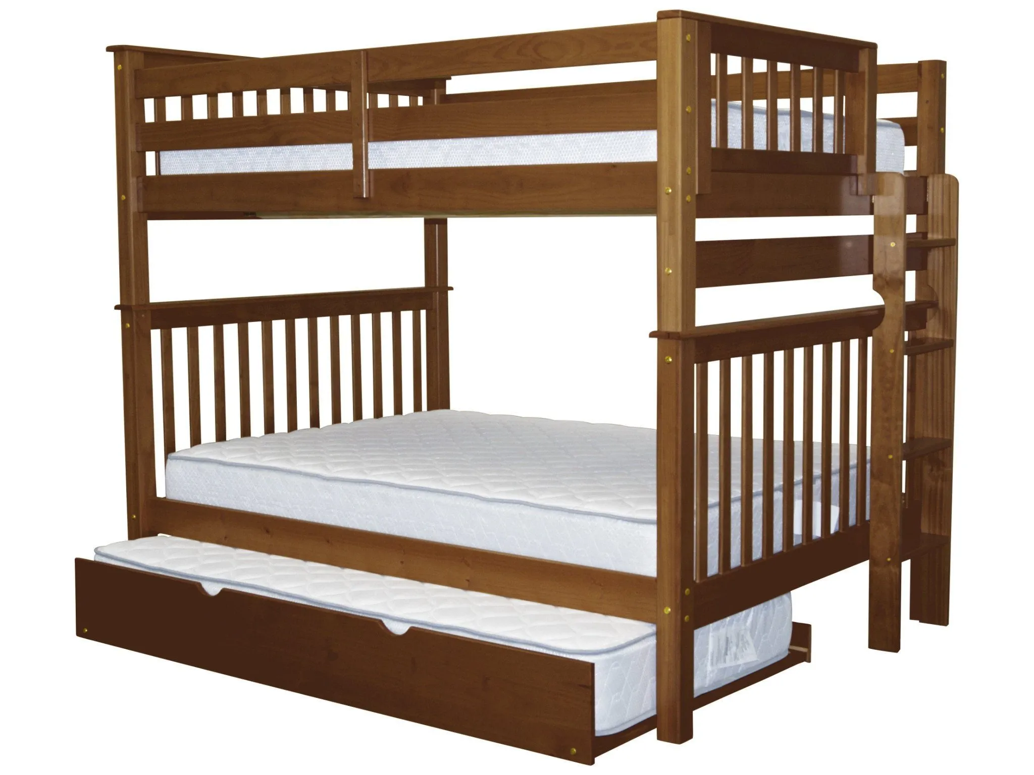 Bunk Beds Full over Full End Ladder Expresso   Trundle