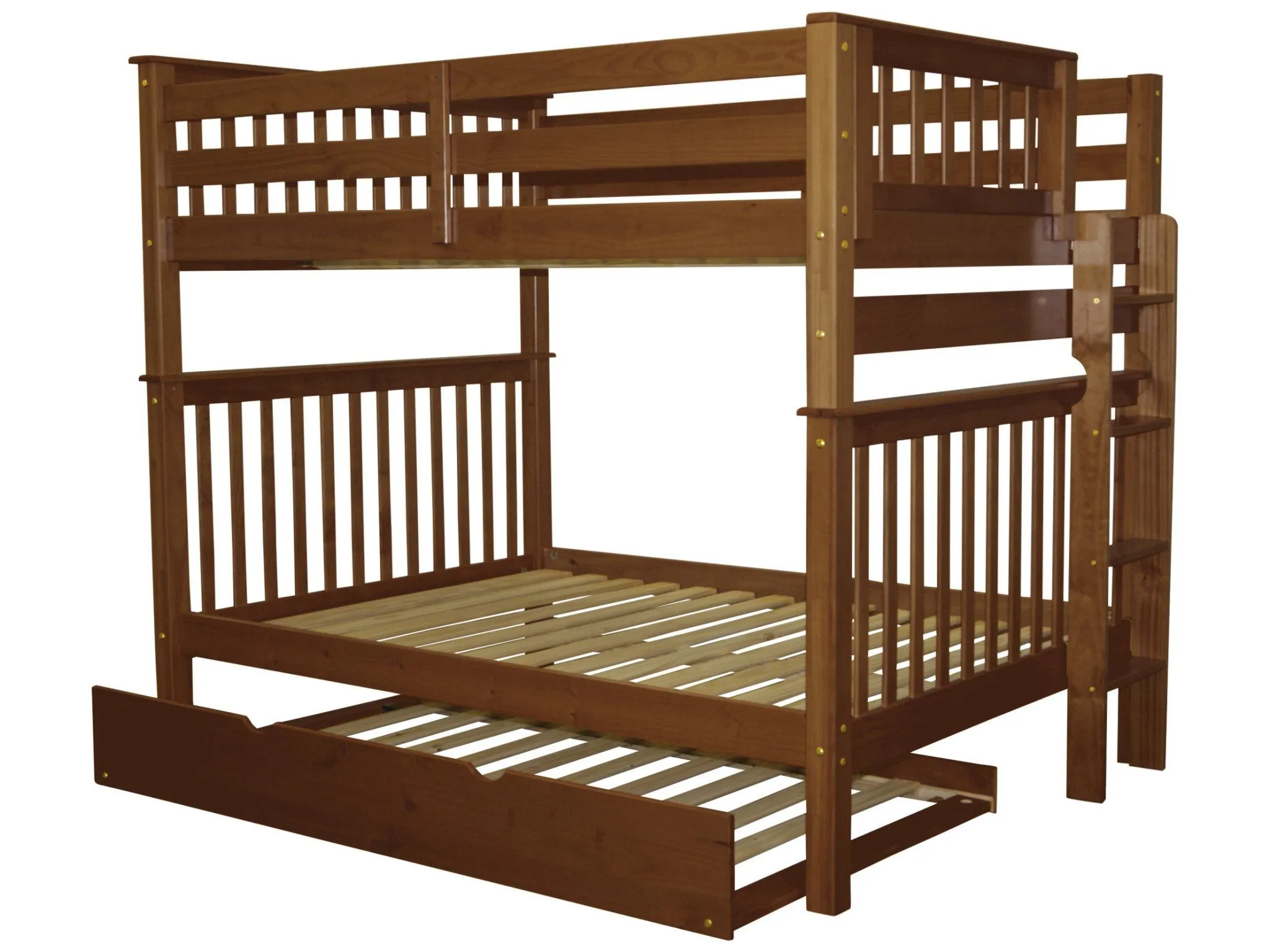 Bunk Beds Full over Full End Ladder Expresso   Trundle