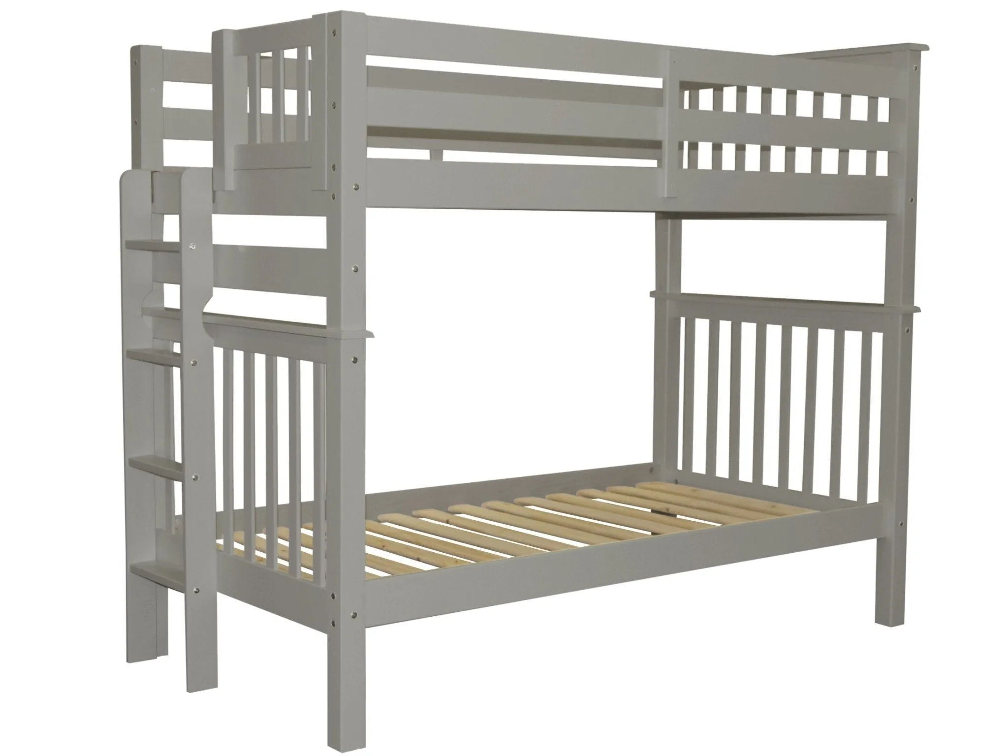 Bunk Beds Tall Twin over Twin End Ladder Gray