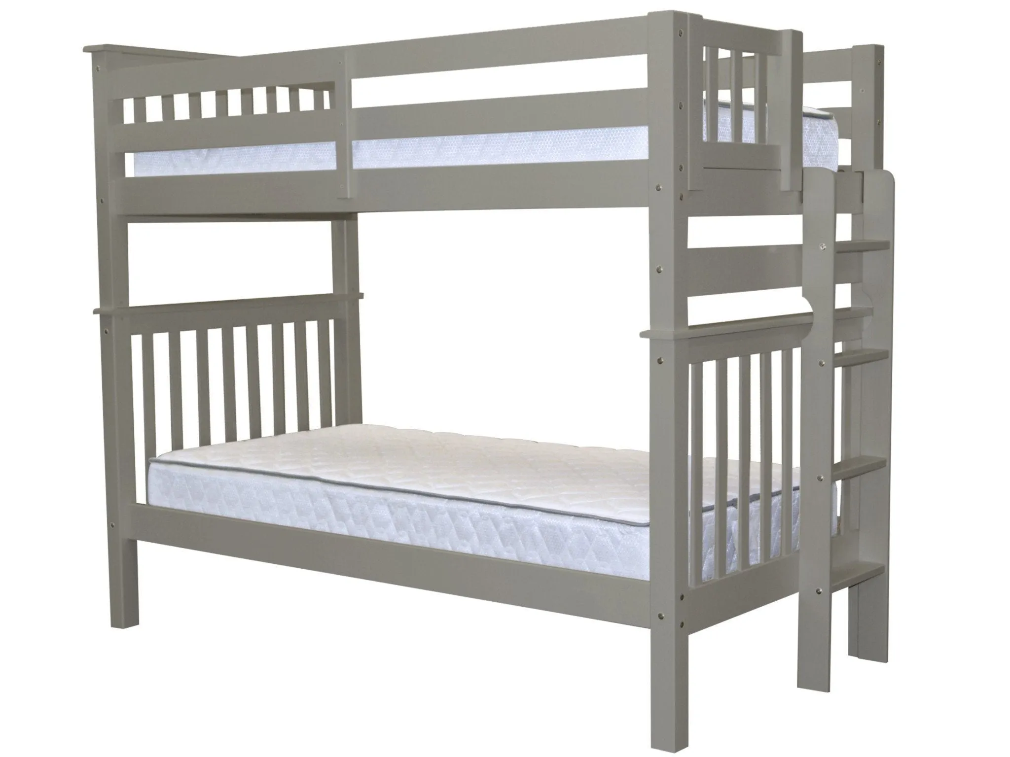 Bunk Beds Tall Twin over Twin End Ladder Gray