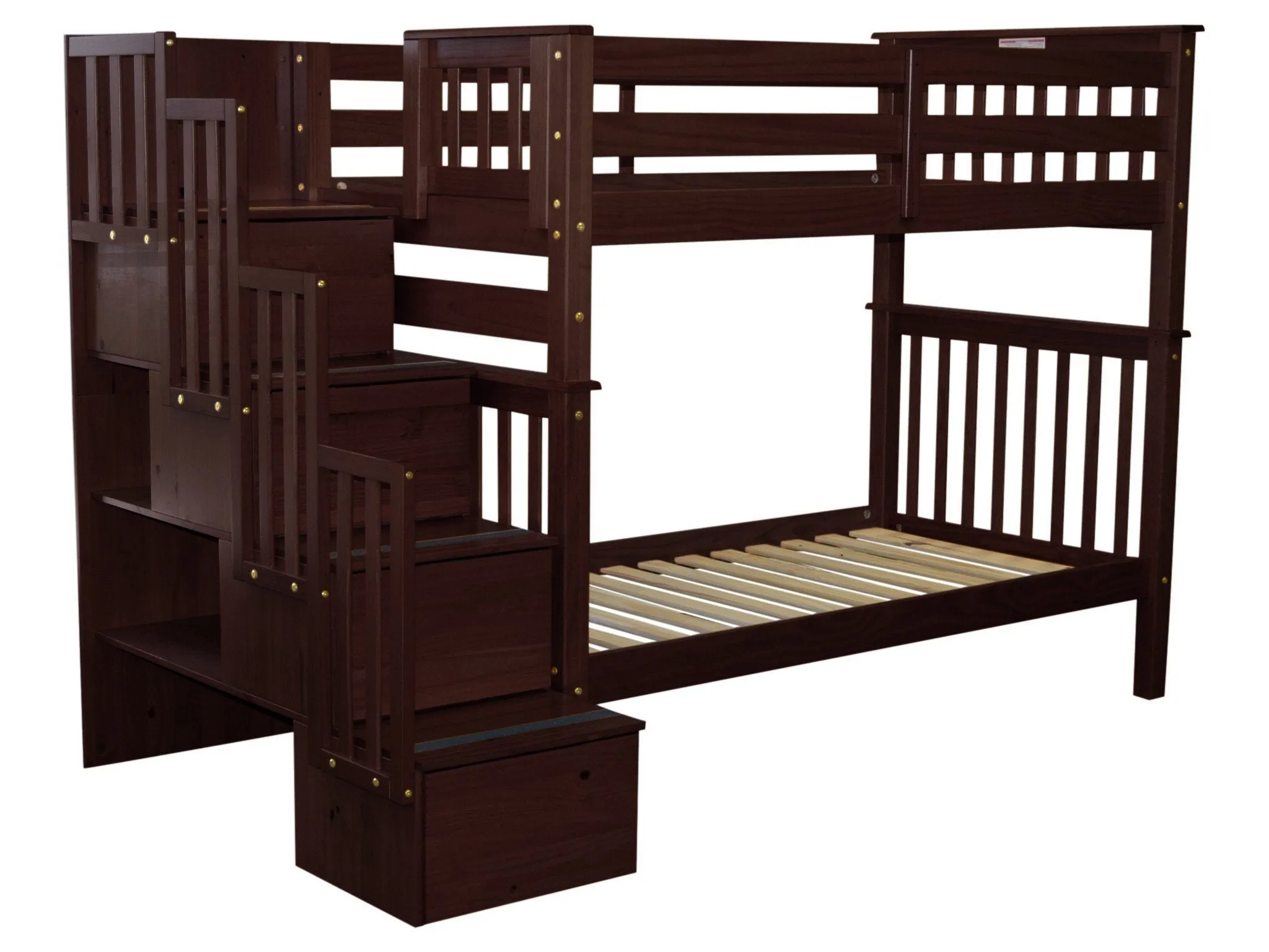 Bunk Beds Tall Twin over Twin Stairway Cappuccino