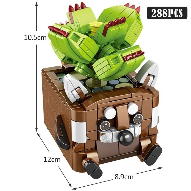 Cactus, Succulent, and Animal Planter Building Sets