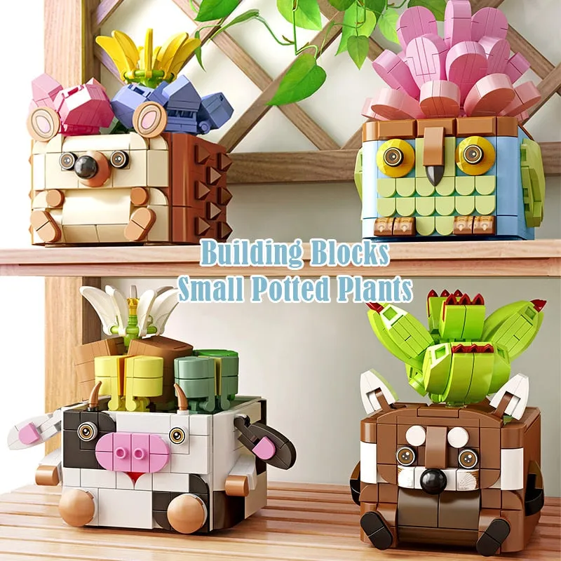 Cactus, Succulent, and Animal Planter Building Sets