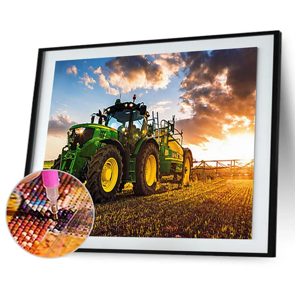 Car - 5D DIY Round Drill Diamond Painting (Canvas 50x40cm/19.69x15.71in )