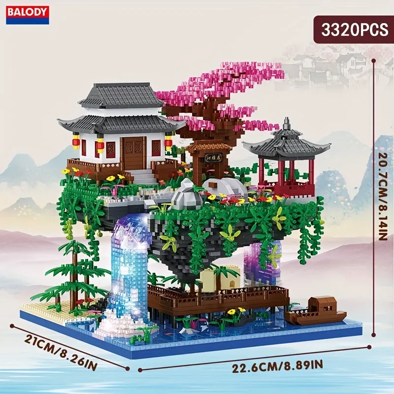 Chinese Ancient Style Architecture Building Blocks  Ornament Model