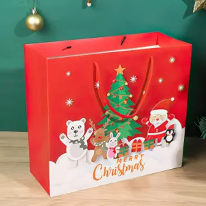 Christmas Wrapping Paper Bag  Bag Portable Paper Gift Tote Bag