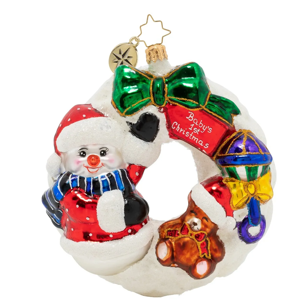 Christopher Radko - What Wonders Await Wreath Snowman Ornament