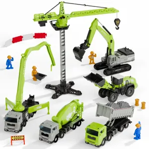 Construction Toys Truck for Boys 3-5, Kids Crane Excavator Digger Dump Tow Trucks Bulldozer Forklift Vehicles Set