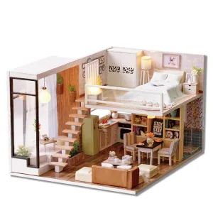 Dollhouse Miniature with Furniture, DIY Dollhouse Kit Plus Dust Proof and Music Movement,