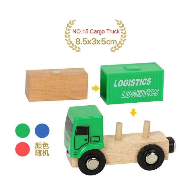 EDWONE Wood Magnetic Train Plane Wood Railway Track Car Truck Accessories Toy For Kids Fit Wood thoma s Biro Tracks Gifts