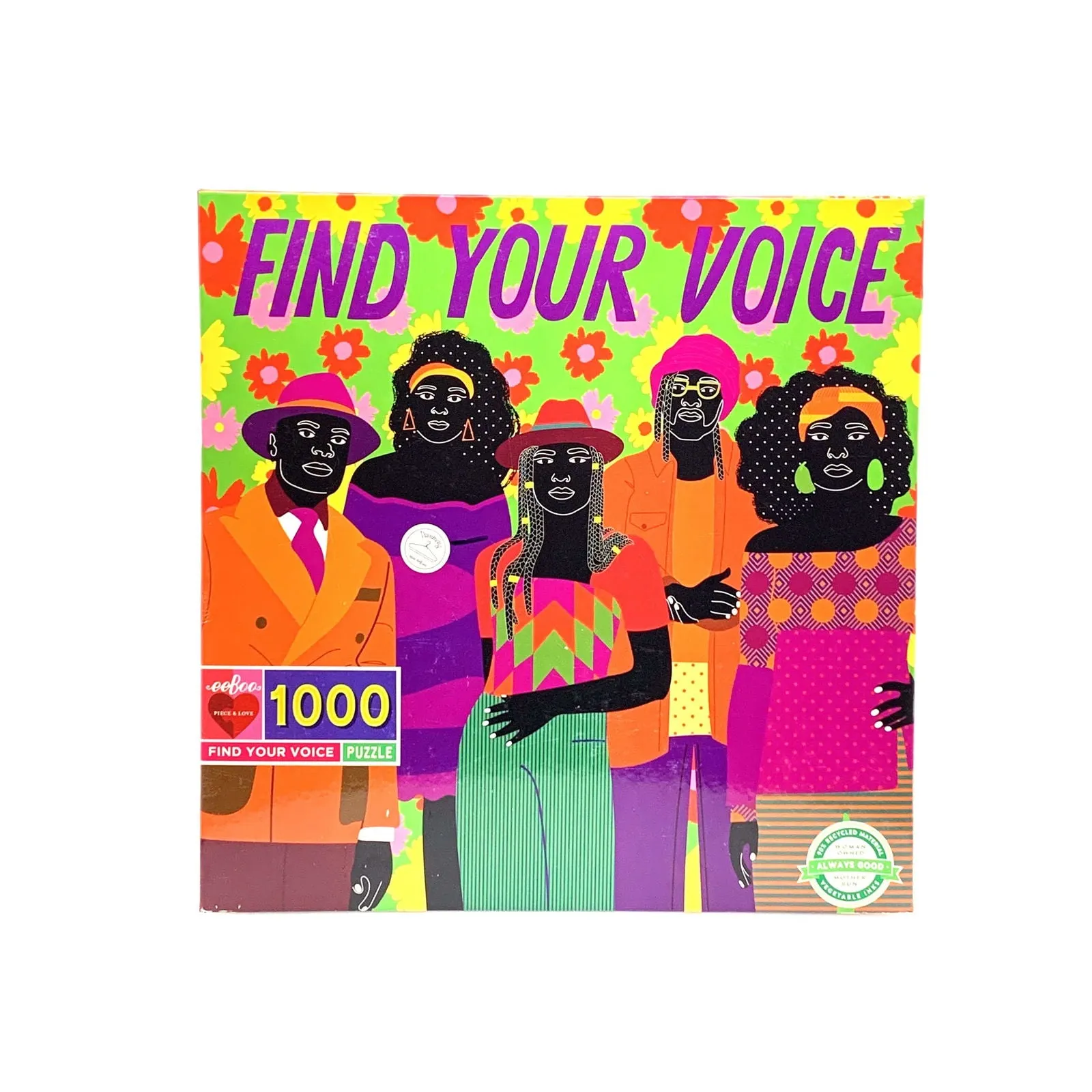 Eeboo | ‘FIND YOUR VOICE’ Jigsaw Puzzle 1000 Pc | Multi-Color | NIB