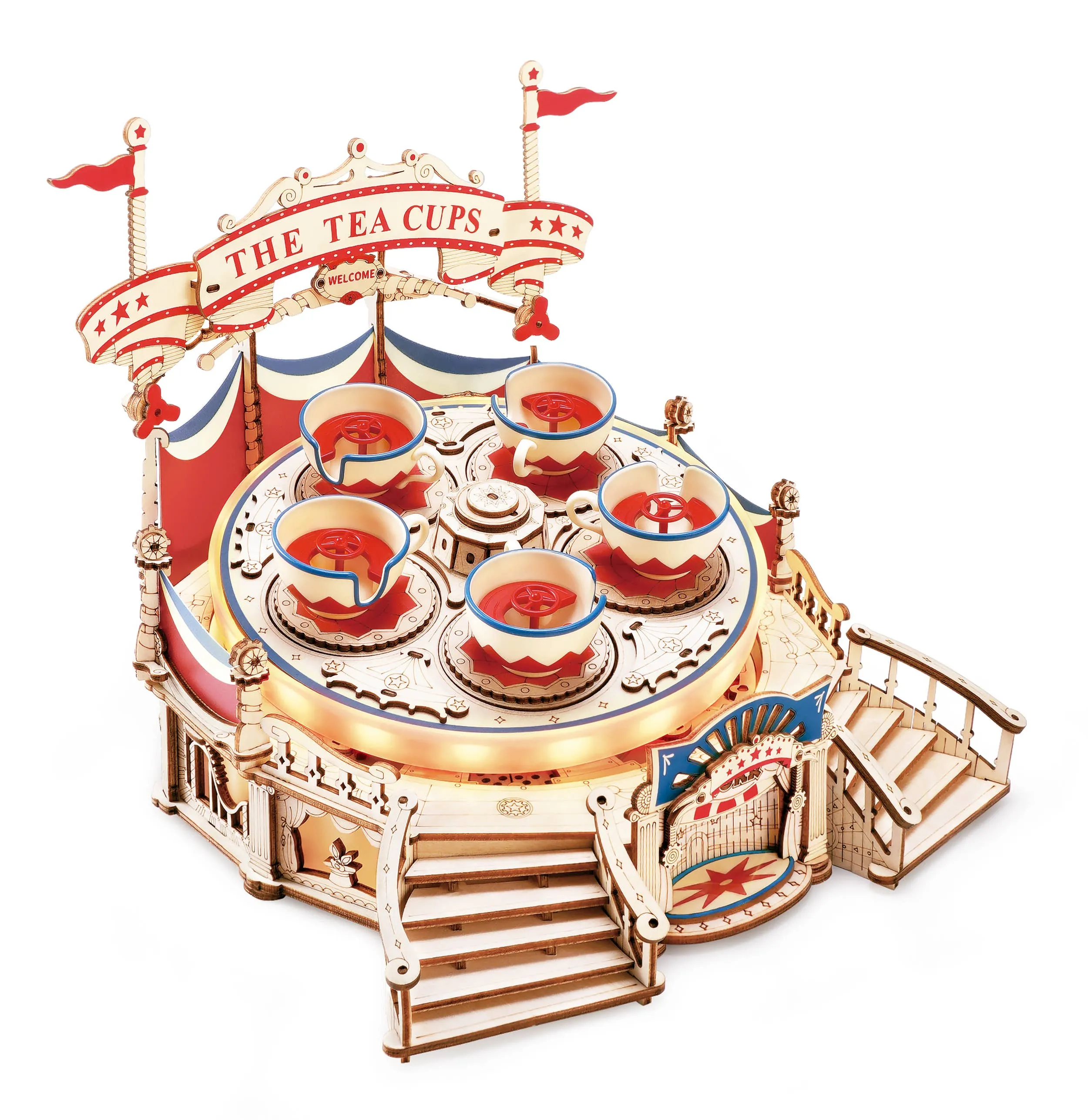 Electro-Mechanical Wooden Puzzle: Tilt-A-Whirl