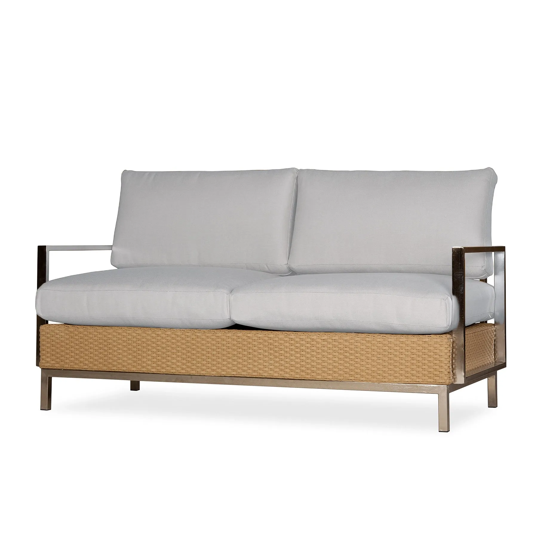 Elements Settee with Stainless Steel Arms and Back