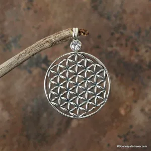 Flower of Life Pendant w/ Danburite .925 SS