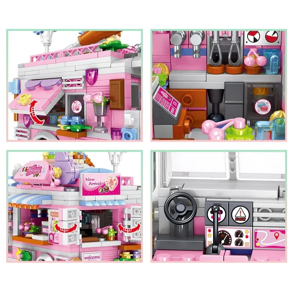 Foodie Micro Building Set Collection Burgers, Desserts, Sushi, and Food Trucks