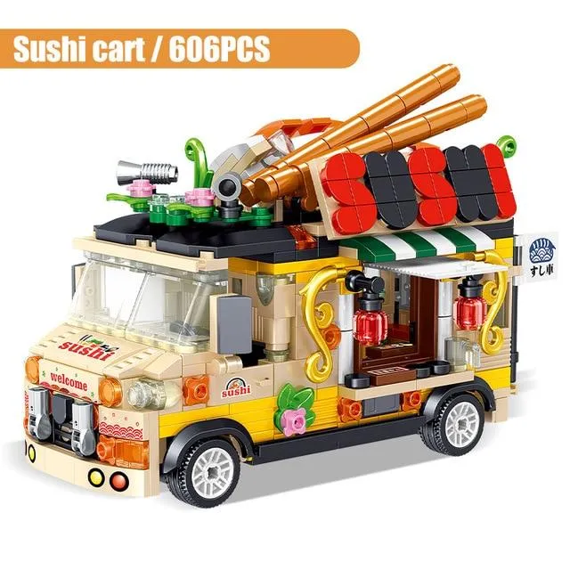 Foodie Micro Building Set Collection Burgers, Desserts, Sushi, and Food Trucks