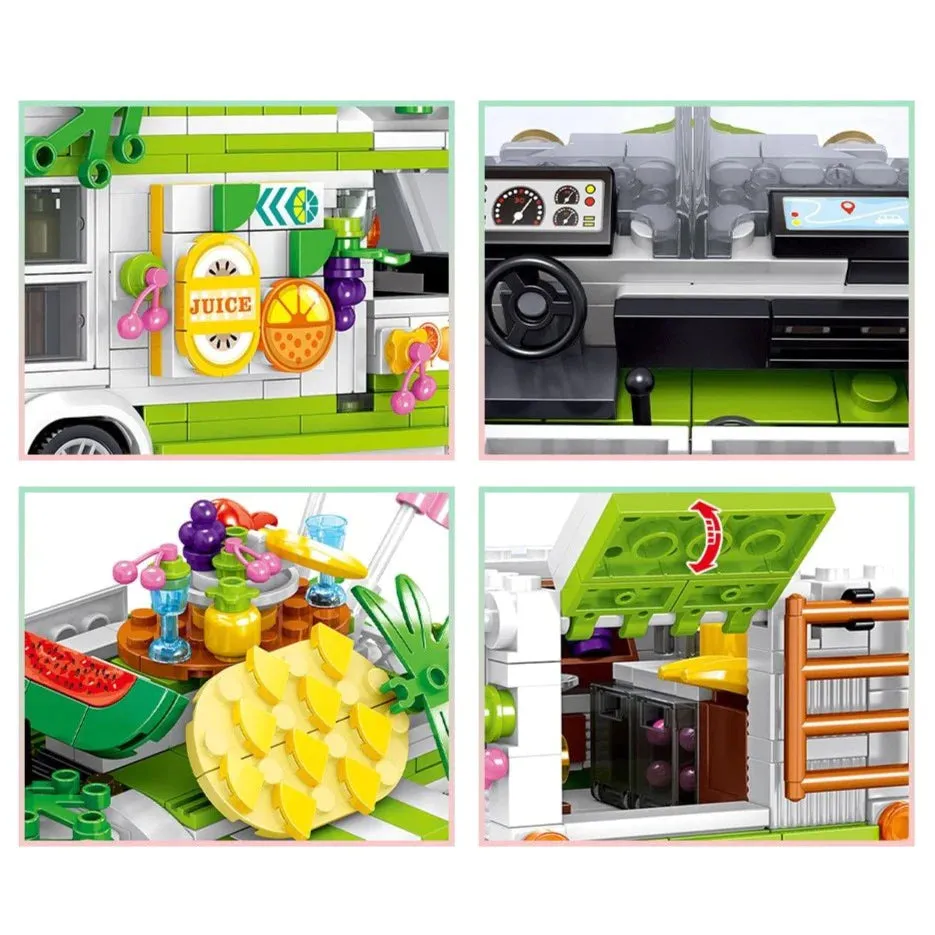 Foodie Micro Building Set Collection Burgers, Desserts, Sushi, and Food Trucks